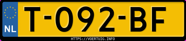 Kenteken afbeelding van T092BF, grijze Volkswagen ID.4 Pro 150 Kw