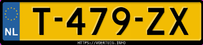 Kenteken afbeelding van T479ZX, grijze Volkswagen Multivan