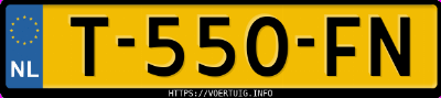 Kenteken afbeelding van T550FN, grijze Volkswagen Golf 8 V 1.0 Tsi