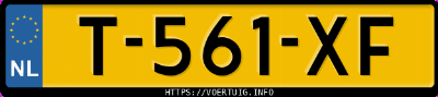 Kenteken afbeelding van T561XF, blauwe Volkswagen Golf 1.0tsi