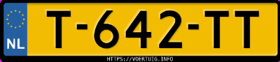 Kenteken afbeelding van T642TT, grijze Volkswagen Transporter