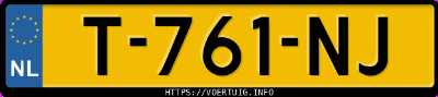 Kenteken afbeelding van T761NJ, grijze Volkswagen Golf 7 Tcr Gti 2.0