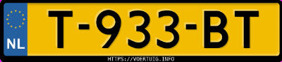 Kenteken afbeelding van T933BT, zwarte Volkswagen ID.4 Pro 128 Kw