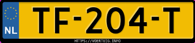 Kenteken afbeelding van TF204T, witte Volkswagen Golf Vii 2.0tdi 5