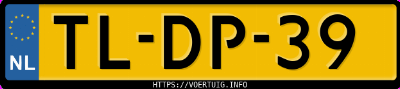 Kenteken afbeelding van TLDP39, rode Volkswagen Kampeerauto Joker Iii Td 51 Kw