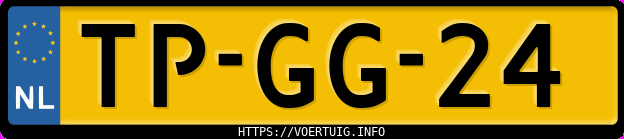 Kenteken afbeelding van TPGG24, gele Volkswagen GOLF-CABRIOLET 66 Kw