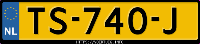 Kenteken afbeelding van TS740J, zwarte Volkswagen Golf E-Golf