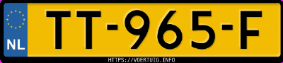 Kenteken afbeelding van TT965F, zwarte Volkswagen Polo 1.0 Tsi