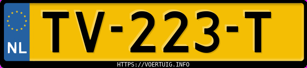 Kenteken afbeelding van TV223T, zwarte Volkswagen Polo