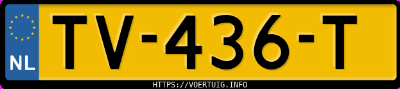 Kenteken afbeelding van TV436T, zwarte Volkswagen Golf E-Golf