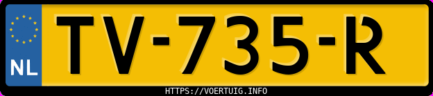 Kenteken afbeelding van TV735R, grijze Volkswagen Golf