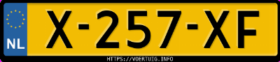 Kenteken afbeelding van X257XF, zwarte Volkswagen Golf R
