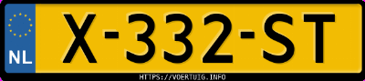 Kenteken afbeelding van X332ST, grijze Volkswagen Kombi