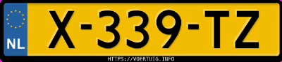 Kenteken afbeelding van X339TZ, grijze Volkswagen Transporter Tdi 96 Kw 1.4 Hd
