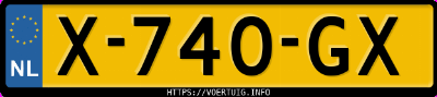 Kenteken afbeelding van X740GX, zwarte Volkswagen ID.7 Pro 210kw