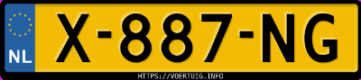 Kenteken afbeelding van X887NG, grijze Volkswagen ID.5 Gtx 220 Kw