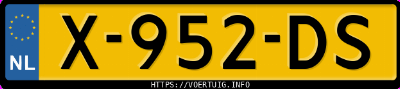 Kenteken afbeelding van X952DS, grijze Volkswagen Golf Gte 8 Ehybrid 1.4