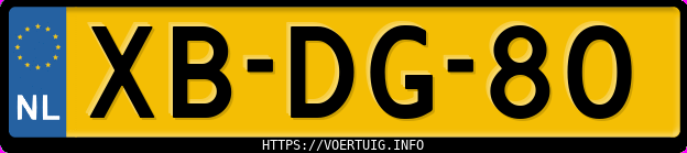 Kenteken afbeelding van XBDG80, grijze Volkswagen Golf