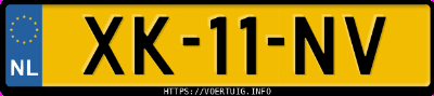 Kenteken afbeelding van XK11NV, groene Volkswagen 251021 Kampeerauto