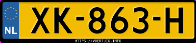 Kenteken afbeelding van XK863H, rode Volkswagen Polo