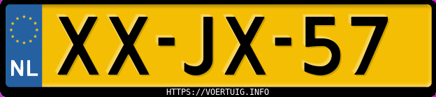 Kenteken afbeelding van XXJX57, blauwe Volkswagen Golf 92 Kw