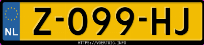 Kenteken afbeelding van Z099HJ, witte Volkswagen Golf Vii 1.6tdi 5