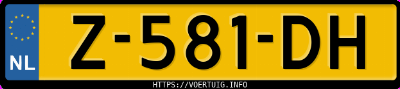 Kenteken afbeelding van Z581DH, witte Volkswagen Transporter