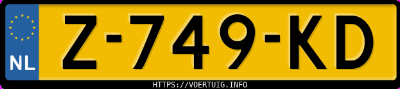 Kenteken afbeelding van Z749KD, blauwe Volkswagen Passat V Gte