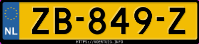 Kenteken afbeelding van ZB849Z, zwarte Volkswagen Polo 1.0 Tsi
