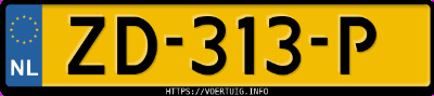 Kenteken afbeelding van ZD313P, grijze Volkswagen Golf 7 Variant 1.0tsi