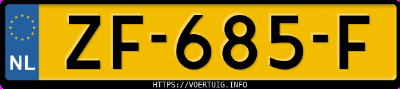 Kenteken afbeelding van ZF685F, zwarte Volkswagen Polo 1.0 Tsi