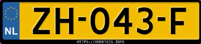 Kenteken afbeelding van ZH043F, zwarte Volkswagen Polo 1.0 Tsi
