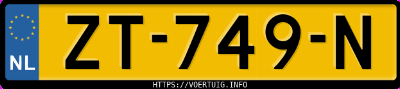 Kenteken afbeelding van ZT749N, zwarte Volkswagen Polo 1.0 Tsi