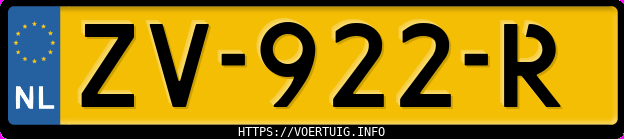 Kenteken afbeelding van ZV922R, zwarte Volkswagen Polo