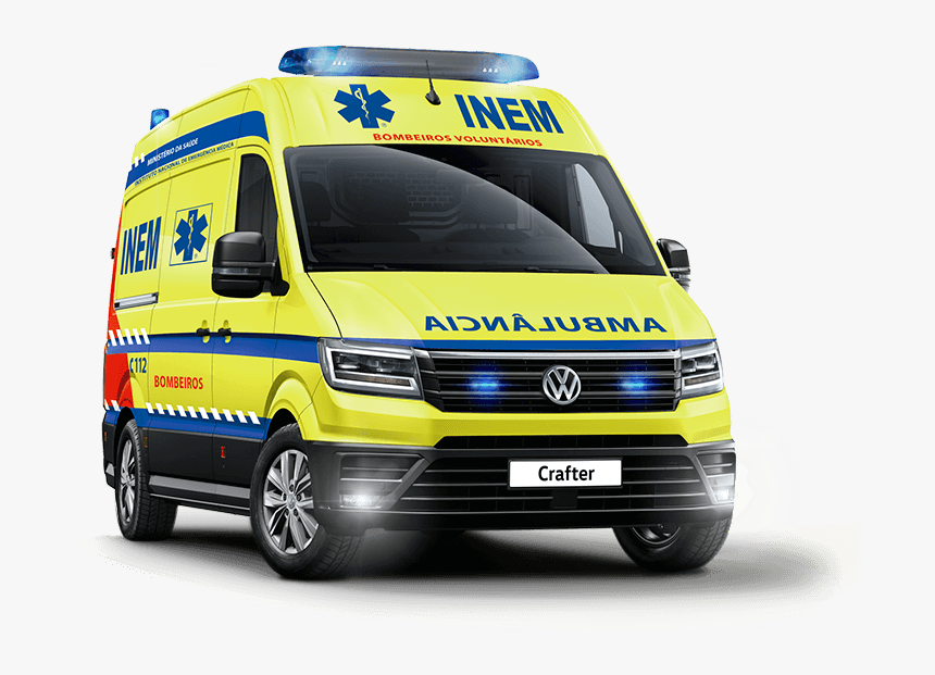 Afbeelding van TN948T, gele Volkswagen Crafter ambulance