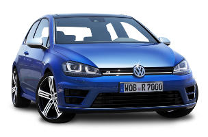 Afbeelding van JZ543L, blauwe Volkswagen Golf hatchback
