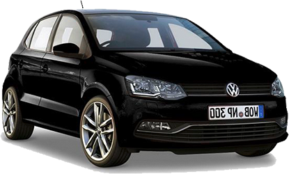 Afbeelding van 63PSF5, zwarte Volkswagen Polo hatchback