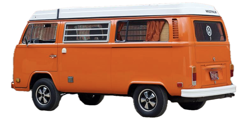 Afbeelding van 3ZKR01, groene Volkswagen T2B Westfalia kampeerwagen