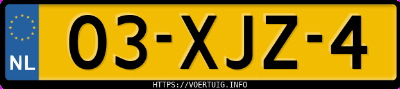 Kenteken afbeelding van 03XJZ4, blauwe Volvo V40 T3
