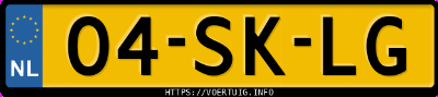 Kenteken afbeelding van 04SKLG, blauwe Volvo V70
