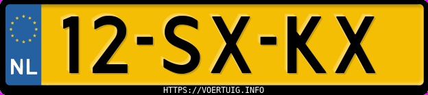 Kenteken afbeelding van 12SXKX, zwarte Volvo V70 D5 Aut