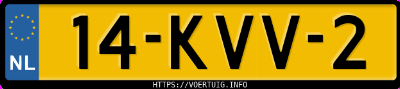 Kenteken afbeelding van 14KVV2, groene Volvo V90