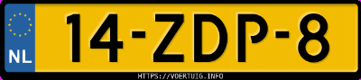 Kenteken afbeelding van 14ZDP8, blauwe Volvo V40 T4