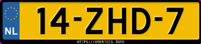 Kenteken afbeelding van 14ZHD7, zwarte Volvo V60 T3