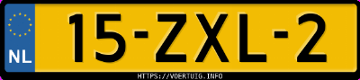 Kenteken afbeelding van 15ZXL2, grijze Volvo V60 Plug In Hybrid D6 Awd