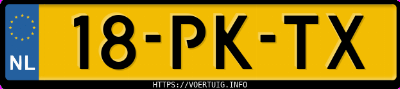Kenteken afbeelding van 18PKTX, zwarte Volvo V40 1.8i