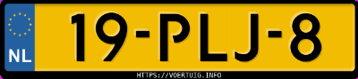 Kenteken afbeelding van 19PLJ8, grijze Volvo V50