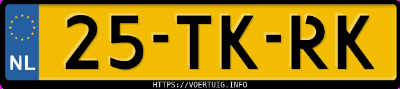 Kenteken afbeelding van 25TKRK, zwarte Volvo XC90 2.5t Awd
