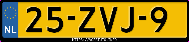 Kenteken afbeelding van 25ZVJ9, grijze Volvo V70 T4