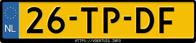 Kenteken afbeelding van 26TPDF, groene Volvo V70 2.5t